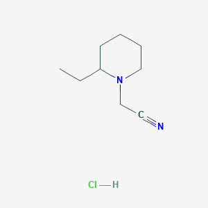molecular formula C9H17ClN2 B7882551 2-(2-Ethylpiperidin-1-yl)acetonitrile;hydrochloride 
