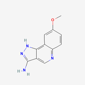 molecular formula C11H10N4O B7882559 8-methoxy-1H-pyrazolo[4,3-c]quinolin-3-amine 