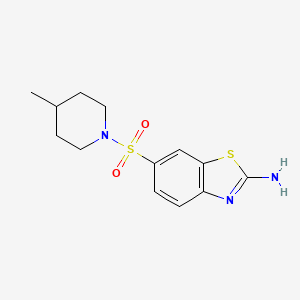 molecular formula C13H17N3O2S2 B7882571 6-[(4-Methylpiperidin-1-yl)sulfonyl]-1,3-benzothiazol-2-amine 