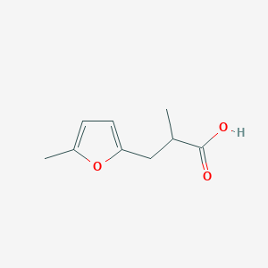 molecular formula C9H12O3 B7882593 2-Methyl-3-(5-methylfuran-2-yl)propanoic acid 