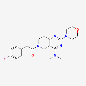 molecular formula C21H26FN5O2 B7882623 1-(4-(Dimethylamino)-2-morpholino-7,8-dihydropyrido[4,3-d]pyrimidin-6(5H)-yl)-2-(4-fluorophenyl)ethanone 
