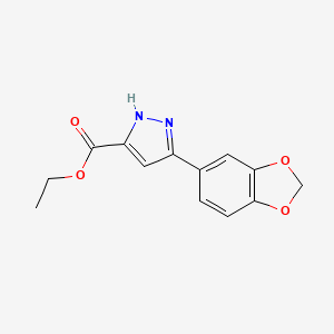 molecular formula C13H12N2O4 B7882637 ethyl 3-(1,3-benzodioxol-5-yl)-1H-pyrazole-5-carboxylate 