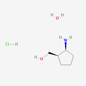 molecular formula C6H16ClNO2 B7882652 cis-(2-Amino-cyclopentyl)-methanol hydrochloride monohydrate 