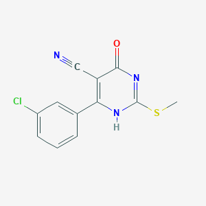 molecular formula C12H8ClN3OS B7882663 6-(3-chlorophenyl)-2-methylsulfanyl-4-oxo-1H-pyrimidine-5-carbonitrile 