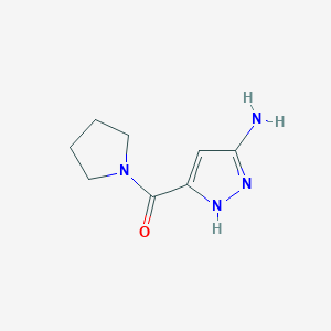molecular formula C8H12N4O B7882671 (3-Amino-1H-pyrazol-5-yl)(pyrrolidin-1-yl)methanone 