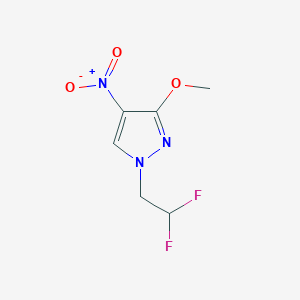 molecular formula C6H7F2N3O3 B7882678 1-(2,2-Difluoroethyl)-3-methoxy-4-nitro-1H-pyrazole 