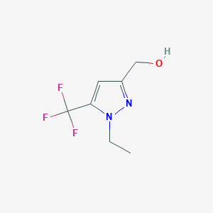 molecular formula C7H9F3N2O B7882695 [1-ethyl-5-(trifluoromethyl)-1H-pyrazol-3-yl]methanol CAS No. 1245772-45-5