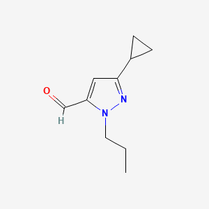 molecular formula C10H14N2O B7882720 3-Cyclopropyl-1-propyl-1H-pyrazole-5-carbaldehyde 