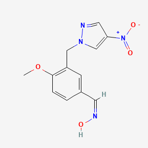 molecular formula C12H12N4O4 B7882730 (NZ)-N-[[4-methoxy-3-[(4-nitropyrazol-1-yl)methyl]phenyl]methylidene]hydroxylamine 