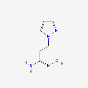 molecular formula C6H10N4O B7882764 N'-hydroxy-3-pyrazol-1-ylpropanimidamide 