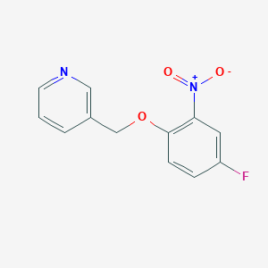 molecular formula C12H9FN2O3 B7882766 3-((4-Fluoro-2-nitrophenoxy)methyl)pyridine 