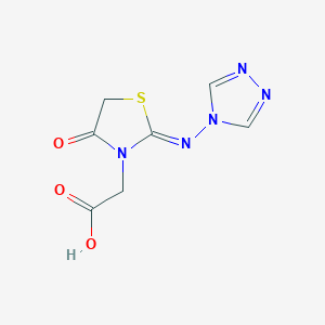 molecular formula C7H7N5O3S B7882940 2-[(2Z)-4-oxo-2-(1,2,4-triazol-4-ylimino)-1,3-thiazolidin-3-yl]acetic acid 