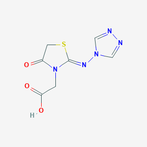 2-[(2Z)-4-oxo-2-(1,2,4-triazol-4-ylimino)-1,3-thiazolidin-3-yl]acetic acid