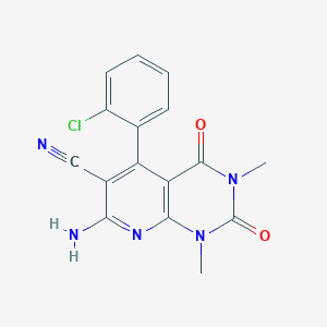 molecular formula C16H12ClN5O2 B7883050 7-Amino-5-(2-chlorophenyl)-1,3-dimethyl-2,4-dioxopyrido[2,3-d]pyrimidine-6-carbonitrile 