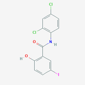 molecular formula C13H8Cl2INO2 B7883090 N-(2,4-Dichloro-phenyl)-2-hydroxy-5-iodo-benzamide 