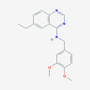 molecular formula C19H21N3O2 B7883105 N-[(3,4-dimethoxyphenyl)methyl]-6-ethylquinazolin-4-amine 