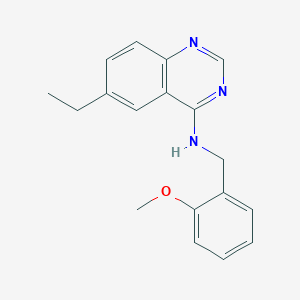 molecular formula C18H19N3O B7883108 6-ethyl-N-[(2-methoxyphenyl)methyl]quinazolin-4-amine 