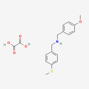 1-(4-methoxyphenyl)-N-[(4-methylsulfanylphenyl)methyl]methanamine;oxalic acid