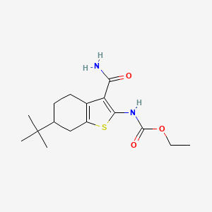 molecular formula C16H24N2O3S B7883180 ethyl N-(6-tert-butyl-3-carbamoyl-4,5,6,7-tetrahydro-1-benzothiophen-2-yl)carbamate 