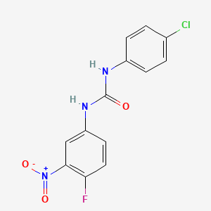 molecular formula C13H9ClFN3O3 B7883194 1-(4-Chlorophenyl)-3-(4-fluoro-3-nitrophenyl)urea 