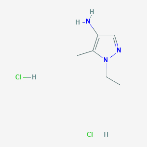 molecular formula C6H13Cl2N3 B7883205 1-Ethyl-5-methyl-1H-pyrazol-4-amine dihydrochloride 