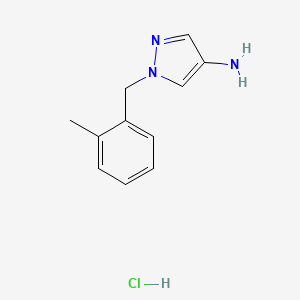 molecular formula C11H14ClN3 B7883213 1-[(2-Methylphenyl)methyl]pyrazol-4-amine;hydrochloride 