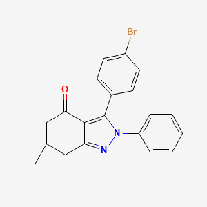 molecular formula C21H19BrN2O B7883261 3-(4-Bromophenyl)-6,6-dimethyl-2-phenyl-5,7-dihydroindazol-4-one 