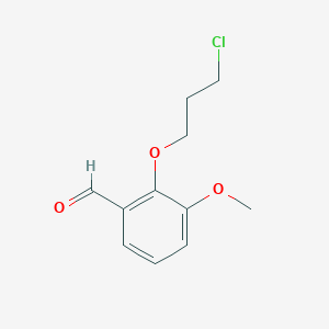 molecular formula C11H13ClO3 B7883288 2-(3-Chloropropoxy)-3-methoxybenzaldehyde 