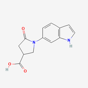 molecular formula C13H12N2O3 B7883345 1-(1H-indol-6-yl)-5-oxopyrrolidine-3-carboxylic acid 