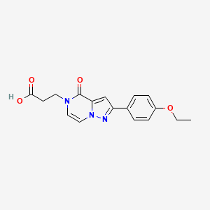 molecular formula C17H17N3O4 B7883447 3-[2-(4-ethoxyphenyl)-4-oxopyrazolo[1,5-a]pyrazin-5(4H)-yl]propanoic acid 