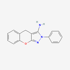 molecular formula C16H13N3O B7883456 2-Phenyl-2,4-dihydrochromeno[2,3-c]pyrazol-3-amine 