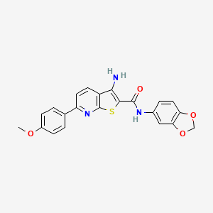 molecular formula C22H17N3O4S B7883718 3-amino-N-(1,3-benzodioxol-5-yl)-6-(4-methoxyphenyl)thieno[2,3-b]pyridine-2-carboxamide 