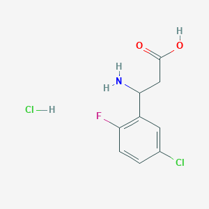 molecular formula C9H10Cl2FNO2 B7883810 3-Amino-3-(5-chloro-2-fluorophenyl)propanoic acid hydrochloride 
