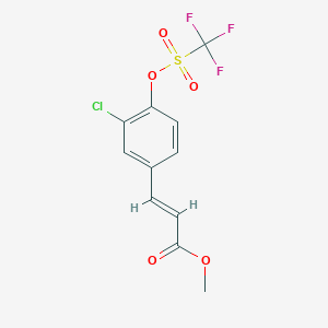 molecular formula C11H8ClF3O5S B7883878 methyl (2E)-3-[3-chloro-4-(trifluoromethanesulfonyloxy)phenyl]prop-2-enoate 
