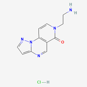 molecular formula C11H12ClN5O B7883880 7-(2-aminoethyl)pyrazolo[1,5-a]pyrido[3,4-e]pyrimidin-6(7H)-one hydrochloride 