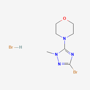 molecular formula C7H12Br2N4O B7883881 4-(3-bromo-1-methyl-1H-1,2,4-triazol-5-yl)morpholine hydrobromide 
