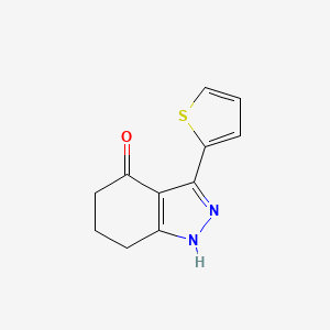 molecular formula C11H10N2OS B7883893 3-(thiophen-2-yl)-2,5,6,7-tetrahydro-4H-indazol-4-one 