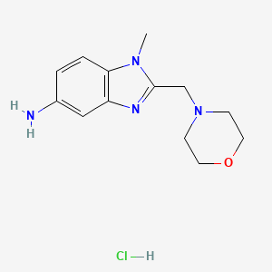 molecular formula C13H19ClN4O B7883899 1-methyl-2-(morpholinomethyl)-1H-benzo[d]imidazol-5-amine hydrochloride 