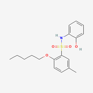molecular formula C18H23NO4S B7883940 N-(2-hydroxyphenyl)-5-methyl-2-(pentyloxy)benzenesulfonamide 