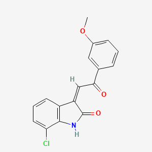 molecular formula C17H12ClNO3 B7883977 (3Z)-7-chloro-3-[2-(3-methoxyphenyl)-2-oxoethylidene]-1,3-dihydro-2H-indol-2-one 