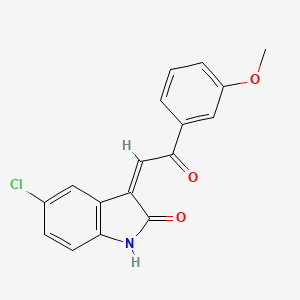 molecular formula C17H12ClNO3 B7883978 (3Z)-5-chloro-3-[2-(3-methoxyphenyl)-2-oxoethylidene]-1,3-dihydro-2H-indol-2-one 