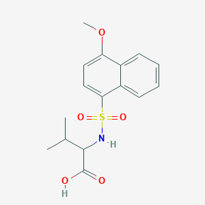 molecular formula C16H19NO5S B7883997 2-[(4-Methoxynaphthalen-1-yl)sulfonylamino]-3-methylbutanoic acid 