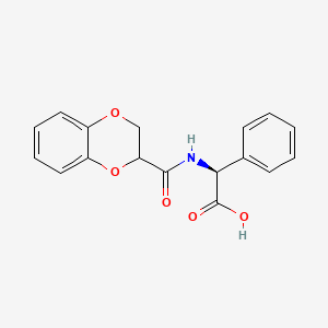 (2S)-2-[(2,3-dihydro-1,4-benzodioxin-2-ylcarbonyl)amino]-2-phenylethanoic acid