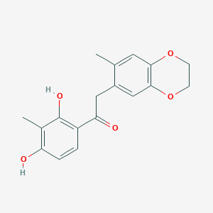 1-(2,4-Dihydroxy-3-methylphenyl)-2-(7-methyl-2,3-dihydro-1,4-benzodioxin-6-yl)ethanone
