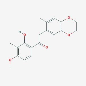 molecular formula C19H20O5 B7884044 1-(2-Hydroxy-4-methoxy-3-methylphenyl)-2-(7-methyl-2,3-dihydro-1,4-benzodioxin-6-yl)ethanone 