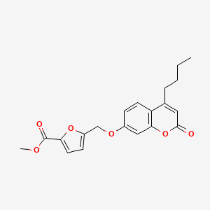 molecular formula C20H20O6 B7884088 methyl 5-{[(4-butyl-2-oxo-2H-chromen-7-yl)oxy]methyl}furan-2-carboxylate 