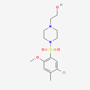 molecular formula C14H21ClN2O4S B7884100 2-{4-[(5-Chloro-2-methoxy-4-methylphenyl)sulfonyl]-1-piperazinyl}ethanol 
