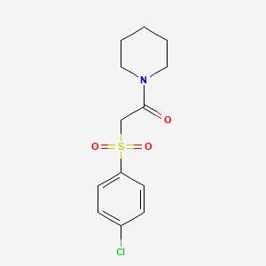 molecular formula C13H16ClNO3S B7884142 2-(4-Chlorophenyl)sulfonyl-1-piperidin-1-ylethanone 