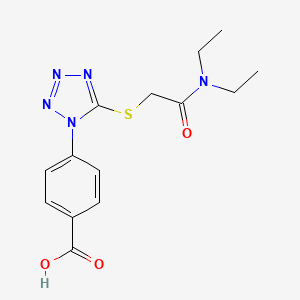 molecular formula C14H17N5O3S B7884150 4-[5-[2-(Diethylamino)-2-oxoethyl]sulfanyltetrazol-1-yl]benzoic acid 