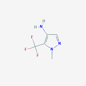 molecular formula C5H6F3N3 B7884168 1-Methyl-5-(trifluoromethyl)-1H-pyrazol-4-amine 